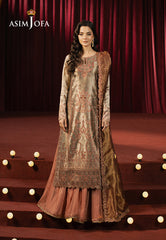Asim Jofa Premium Festive Ajpf-16 Embroidered Zari Tissue 3 Pcs