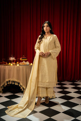 Freesia By Zouj 3 Piece Festive Edit-Sunlit Golden