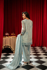 Freesia By Zouj 3 Piece Festive Edit-Cresent Blue