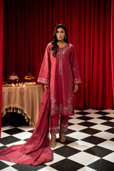 Freesia By Zouj 3 Piece Festive Edit-Magenta Majesty