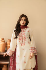 Tiraz Stitched 3 Piece Summer Suit-Roshni