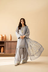 Tiraz Stitched 3 Piece Summer Suit-Zohal