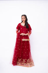 Khayat Stitched 3 Piece Formals Kids Collection'2025-SCARLET - 3 PIECE