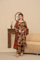 Feathers Unstitched Winter Arrivals Suit-HUSH-FT643
