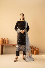 Tiraz Stitched 3 Piece Summer Suit-Naqsh