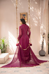 Saffiya By Manahils Stitched 3 Piece Formals Collection'-2025KURTI 106-MAGENTA HAZE