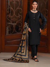 Tng By Md Odhni Collection-Ajrak Batik Silk Odhni (Golden Black)