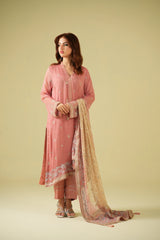 Satrang By Zouj Unstitched 3 Piece Formals Suit-Petal Peach