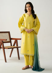 Solstic by Meerak Stitched 3 Piece Emb Lawn Suit-Inzia