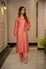 The Silk Allure By Zouj Unstitched 3 Piece Sheesha Silk Collection'2025-Tulip