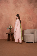 Feathers Unstitched 3 Piece Emb Lawn Summer Suit-Blush Petal Heirloom-FT696