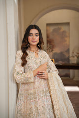 Couture by Manahils Stitched 3 Piece Luxury Formals Collection'2025-022-BEIGE