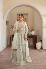 Couture by Manahils Stitched 3 Piece Luxury Formals Collection'2025-001-MINT GREEN