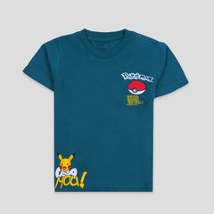 Kjunction Boys Half Sleeves-Printed T-Shirt (Pokemon)