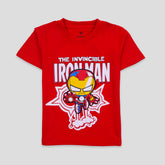 Kjunction Boys Half Sleeves-Printed T-Shirt (Iron-man)