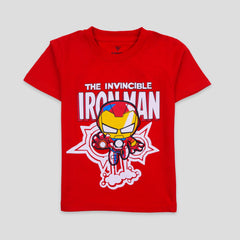 Kjunction Boys Half Sleeves-Printed T-Shirt (Iron-man)