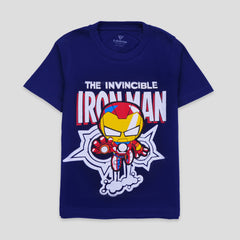 Kjunction Boys Half Sleeves-Printed T-Shirt (Iron-man)