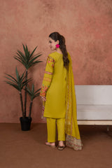 Feathers Unstitched 3 Piece Emb Lawn Summer Suit-Marigold Jardin Festive-Embroidered 3pc