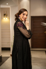 Ensembles By Zouj Unstitched 3 Piece Chiffon Edit Collection'2025-Mystic Noir