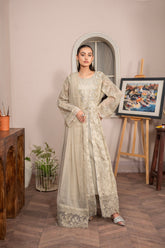Saffiya By Manahils Stitched 3 Piece Formals Collection'-2025K-160-CAMEL BROWN