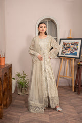 Saffiya By Manahils Stitched 3 Piece Formals Collection'-2025K-160-CAMEL BROWN