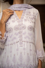 Ensembles By Zouj Unstitched 3 Piece Chiffon Edit Collection'2025-Lilac Lush