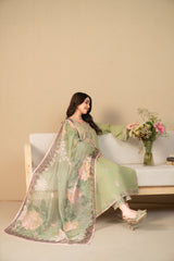 Tiraz Stitched 3 Piece Summer Suit-Farheen
