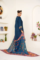 Threads & Weaves Zinc Embroidered Viscose 3-Piece Pret Suit with Multicolor Dupatta