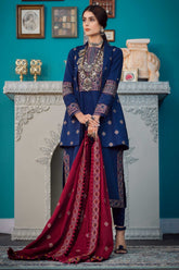 Moksh By Aayra Unstitched Winter Collection'2025-Navy Blue