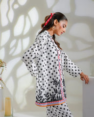 Dhaga Stitched 2 Piece Crepe Suit-Raven