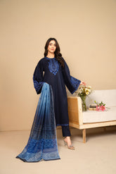 Tiraz Stitched 3 Piece Summer Suit-Zareen