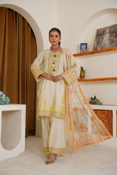 Threads & Weaves Citrus Embroidered Lawn 3-Piece Pret Suit