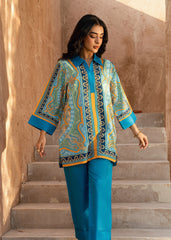 Nairah Co Ords Summer Ramadan Edit Suit-PORCELAIN BLUE