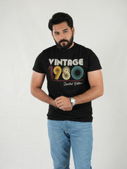 Mercato Round Neck Black Shirt