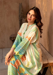 Nairah Shirts Summer Ramadan Edit Suit-MINT MEDALLION