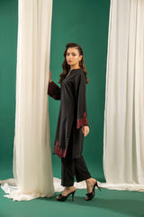 Basics By Zouj Stitched Co Ords Emb S/S Collection'2025-Black