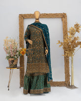 Saira Sultana Stitched Wedding Formals Suit-Zunairah-Teal