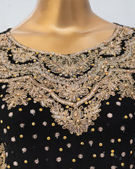 Saira Sultana Stitched Wedding Formals Suit-Muneeha-Black