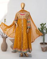 Saira Sultana Stitched Wedding Formals Suit-Sumaira-Mustard