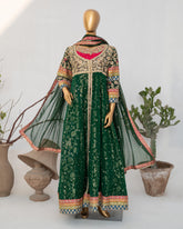 Saira Sultana Stitched Wedding Formals Suit-Sumaira-Bottle Green