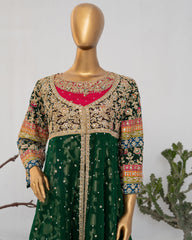 Saira Sultana Stitched Wedding Formals Suit-Sumaira-Bottle Green
