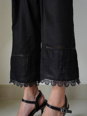 Deck Up Mesh Lace Trousers - Black