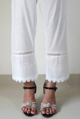 Deck Up Mesh Lace Trousers - White