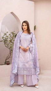 Dressline Launching New Unstitched 3 Pcs Premium Emb ChikankariJacquard Lawn Collection