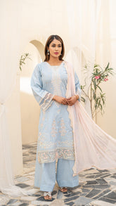 Dressline Launching New Unstitched 3 Pcs Premium Emb ChikankariJacquard Lawn Collection