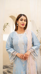 Dressline Launching New Unstitched 3 Pcs Premium Emb ChikankariJacquard Lawn Collection