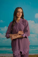 Dhaga Stitched Solid 2 Piece Emb Suit-Arielle
