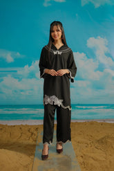 Dhaga Stitched Solid 2 Piece Emb Suit-Reverie