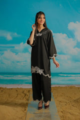 Dhaga Stitched Solid 2 Piece Emb Suit-Reverie