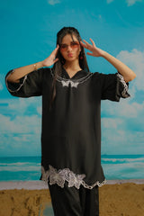 Dhaga Stitched Solid 2 Piece Emb Suit-Reverie